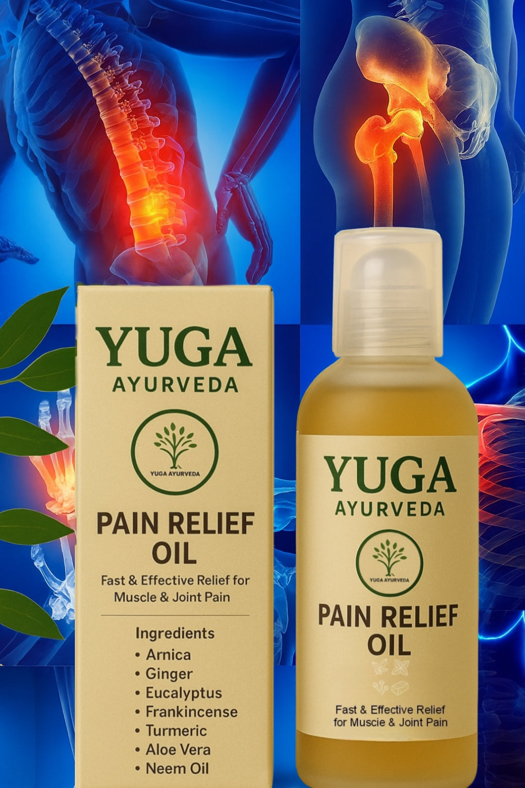 Best Ayurvedic Pain Relief Oil - Relieves Joint, Knee, Arthritis & Muscular Aches Naturally - YUGA AYURVEDA